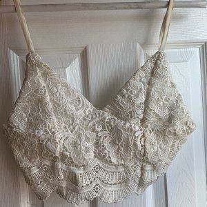 White lace crop top